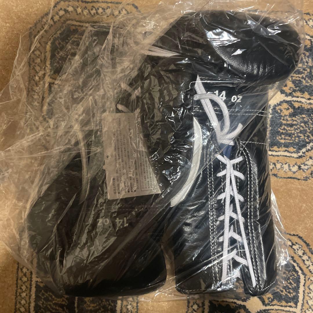 新品 未開封 Winning ボクシンググローブ 14 oz 紐式 黒