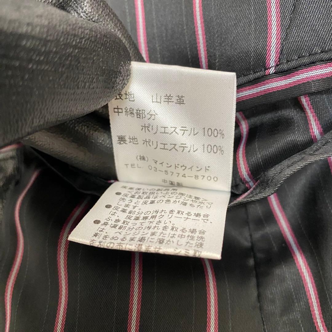 ASM ダブルジップ シングルライダース バイカー 山羊革