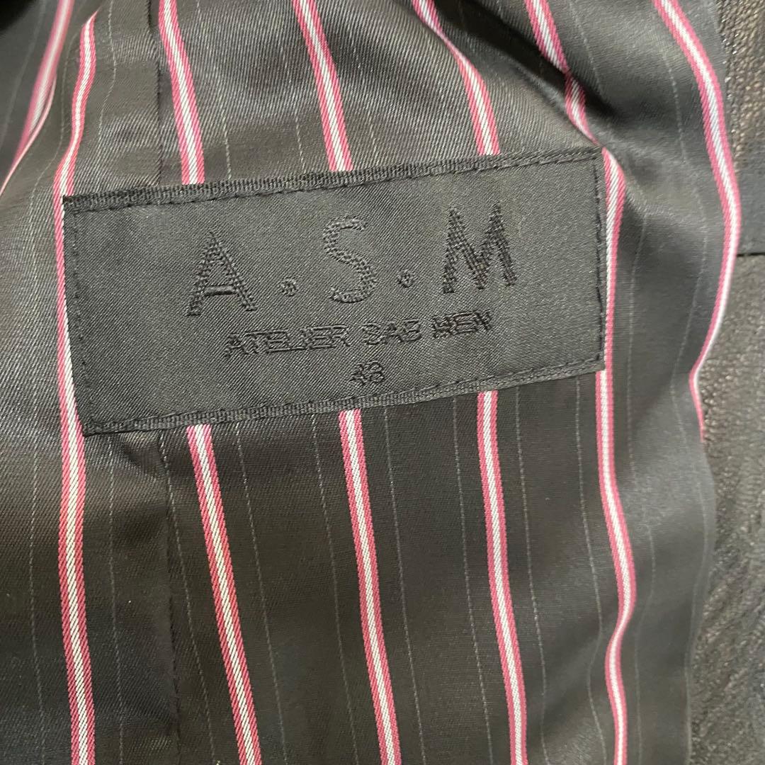 ASM ダブルジップ シングルライダース バイカー 山羊革