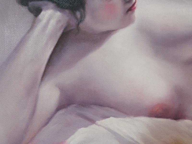 絵画　 油彩　高坂卓至「裸婦」 サイン　F6サイズ　額装済み 肉筆手描き