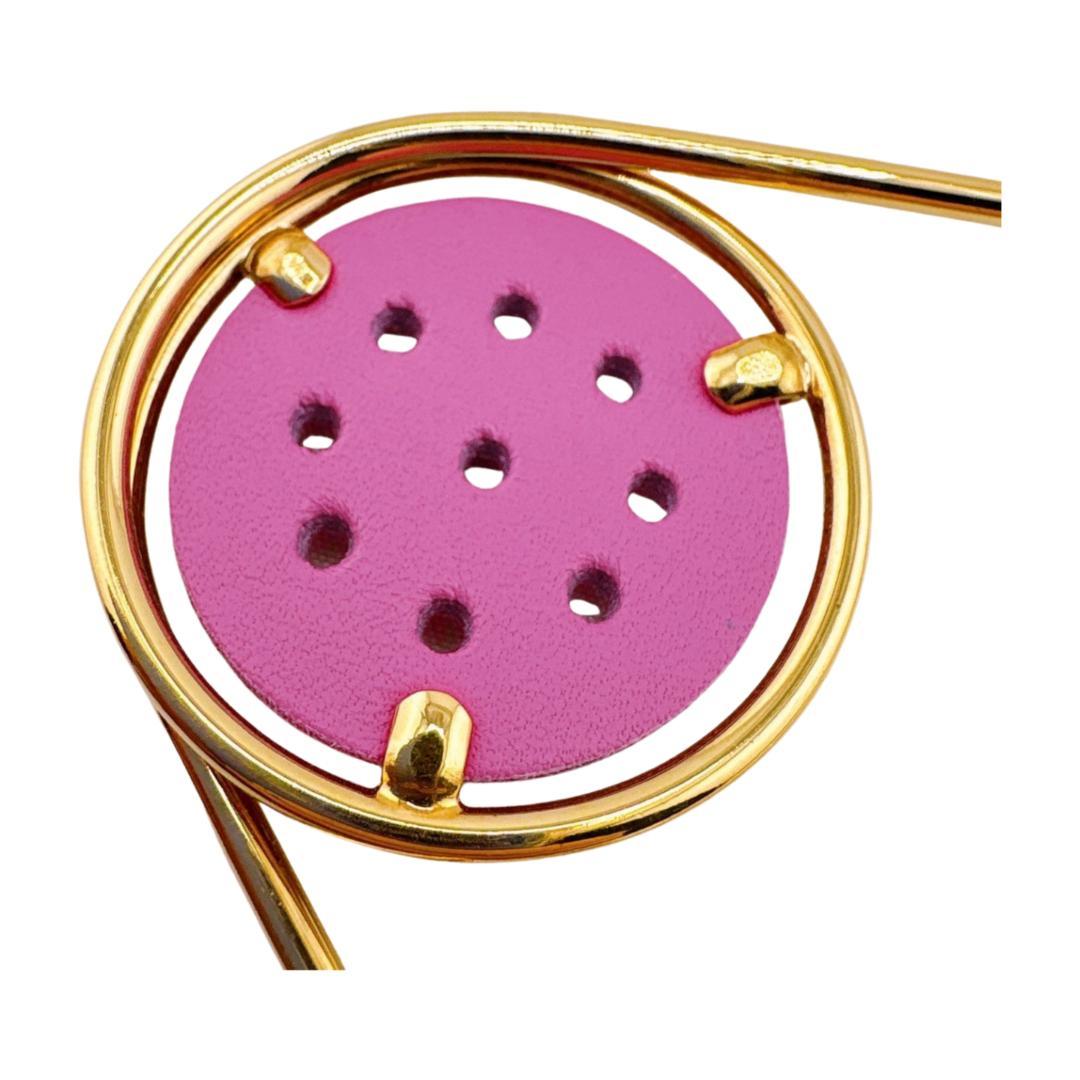 ロエベ LOEWE GP メカノピン チャーム ゴールド　ピンク 安全ピン