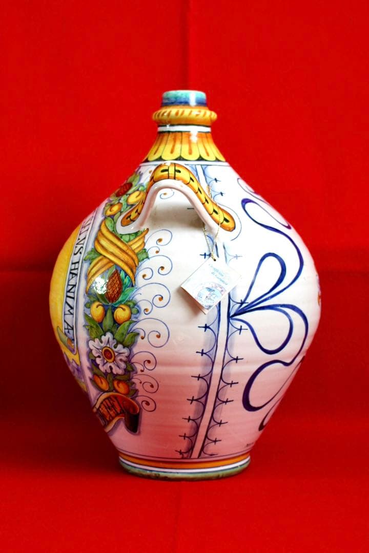 イタリア雑貨【デルータ　マヨルカ焼き　壺　花瓶】