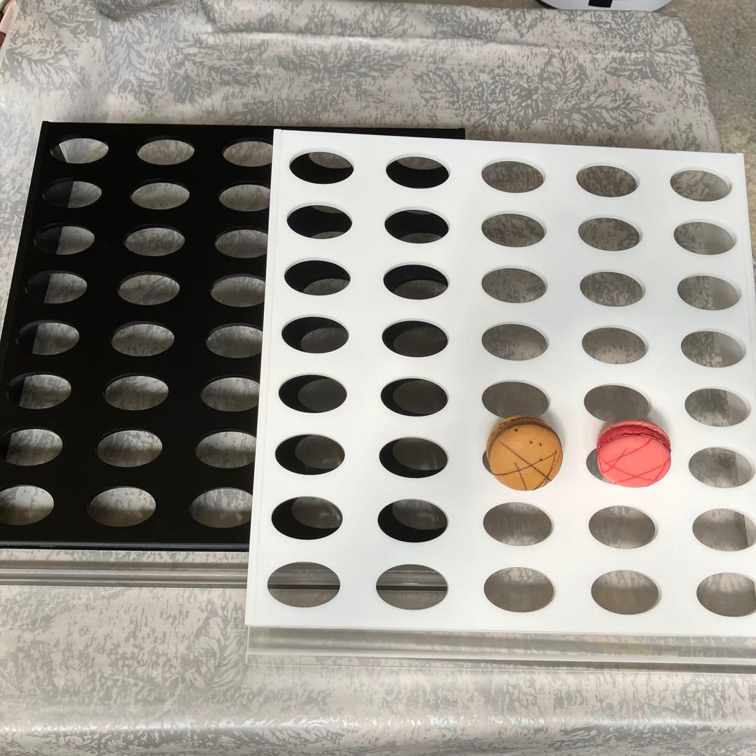 マカロンディスプレイトレー ホワイト＆ブラック2台セット