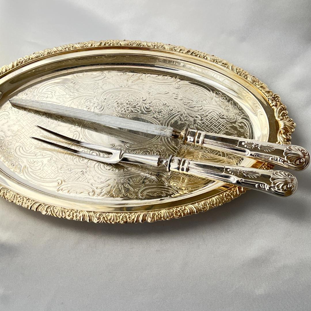 【英国】 キングスパターンのシャープナー / サービングフォーク