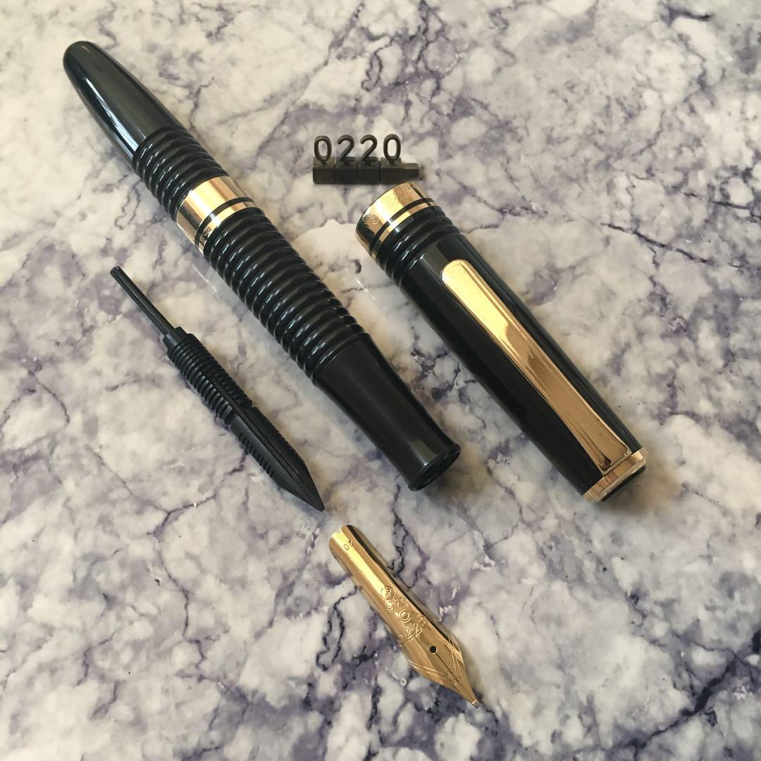 #0220 オーバーホール済み 万年筆 PLATINUM ギャザード 14k