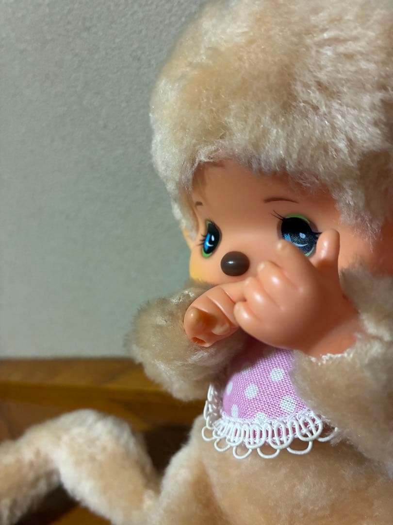 モンチッチ　白　ホワイト　昭和　初期　ブルーアイ　エンドーチェーン