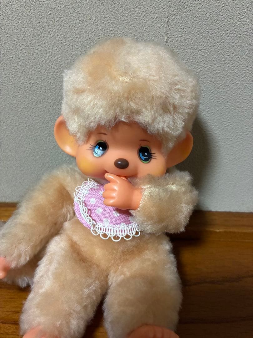 モンチッチ　白　ホワイト　昭和　初期　ブルーアイ　エンドーチェーン