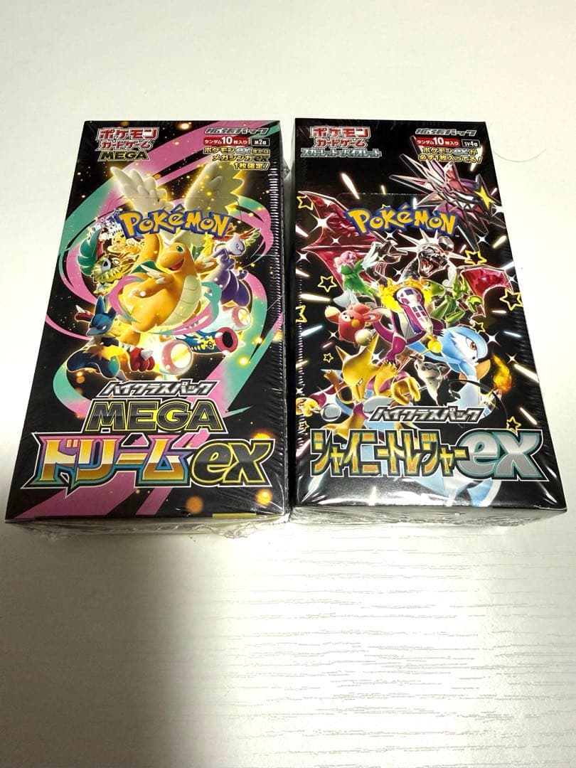 シャイニートレジャーEX、MEGAドリームEX シュリンク付きBOX