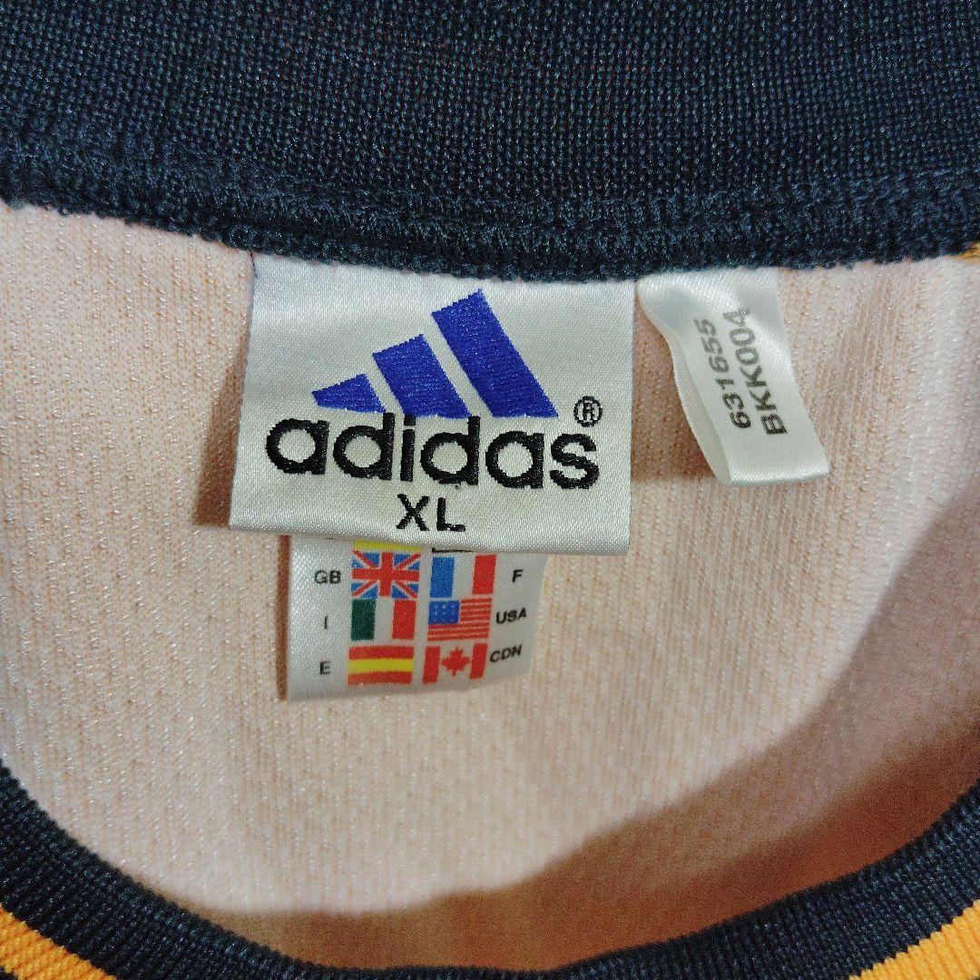 アディダス　adidas　90s　タンクトップ　ノースリーブ　オレンジ　センター