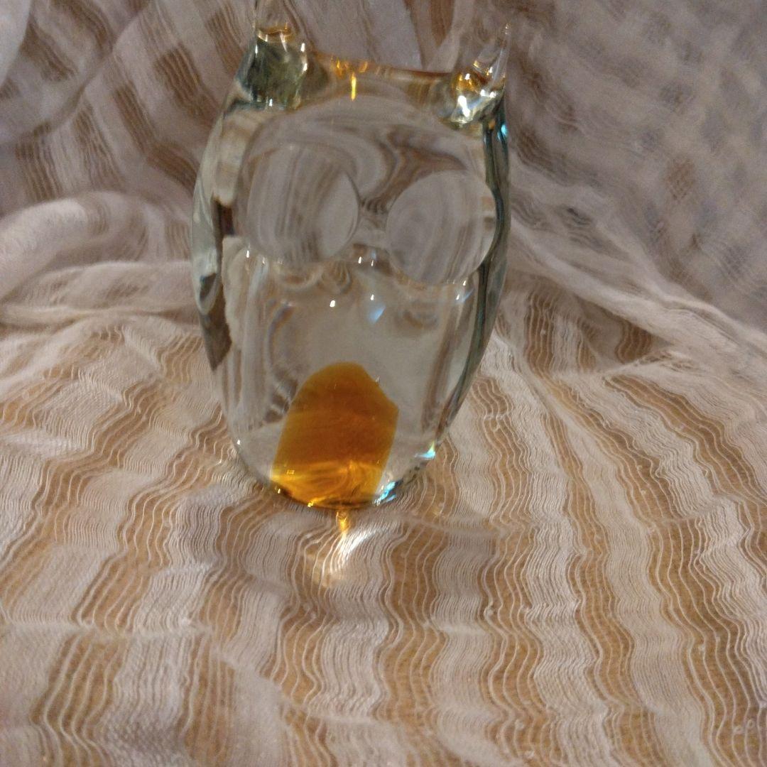 ムラーノガラス　ヴィンテージ　フクロウ置物