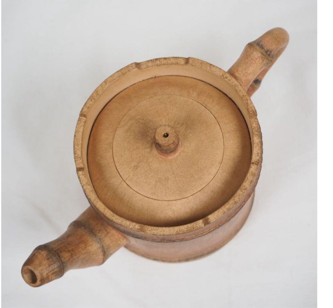 送料無料　作家物　白泥竹形急須・杯セット 未使用　煎茶道具