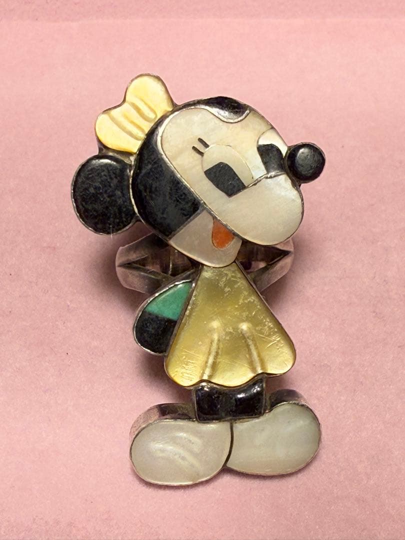 期間限定SALE:10号　ZUNI ミニーマウス　指輪　DISNEY インレイ