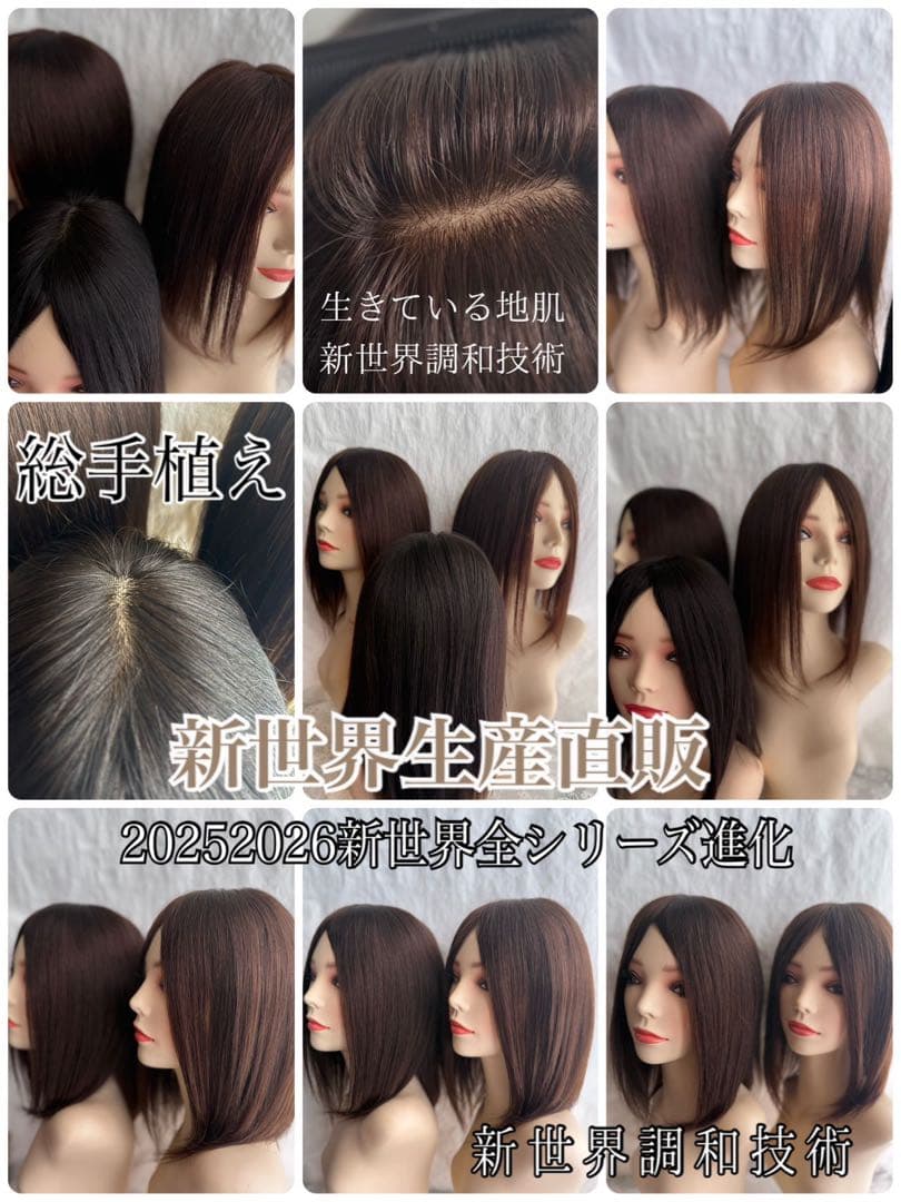 真・新健康シリーズ2025新世界人毛100%ウィッグMシルクスキン　医療ウィッグ