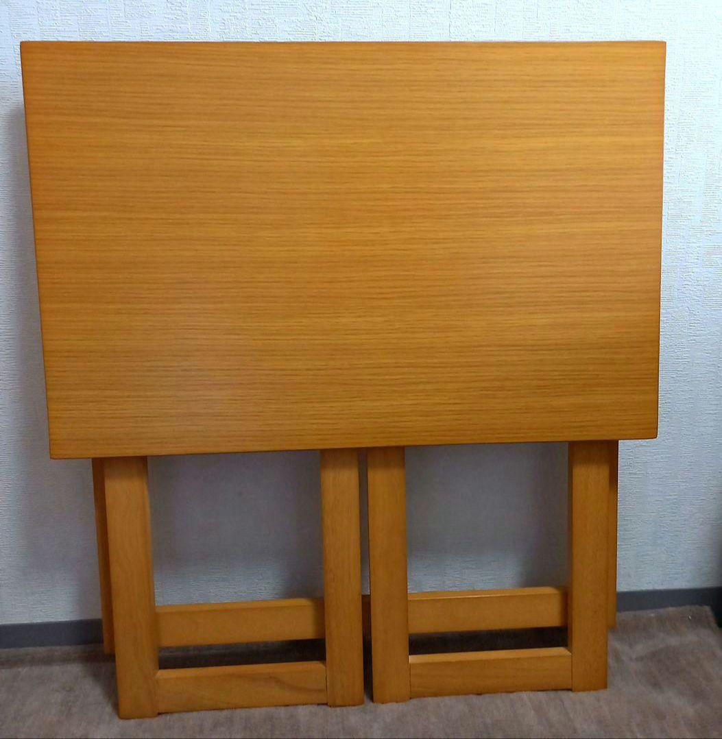 わいわい　テーブル チェア 2点セット 折りたたみ コンパクト 木製