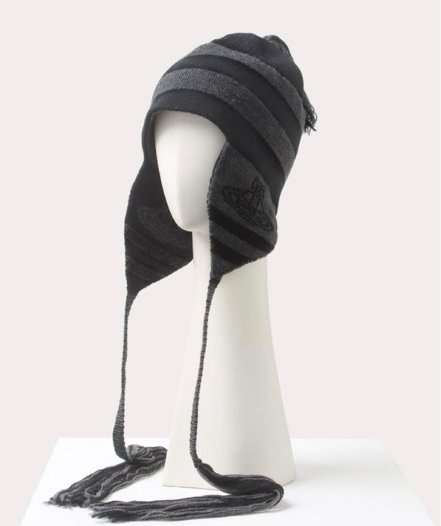 【希少】VivienneWestwood ポンポン耳 肖て付ボーダーニット帽