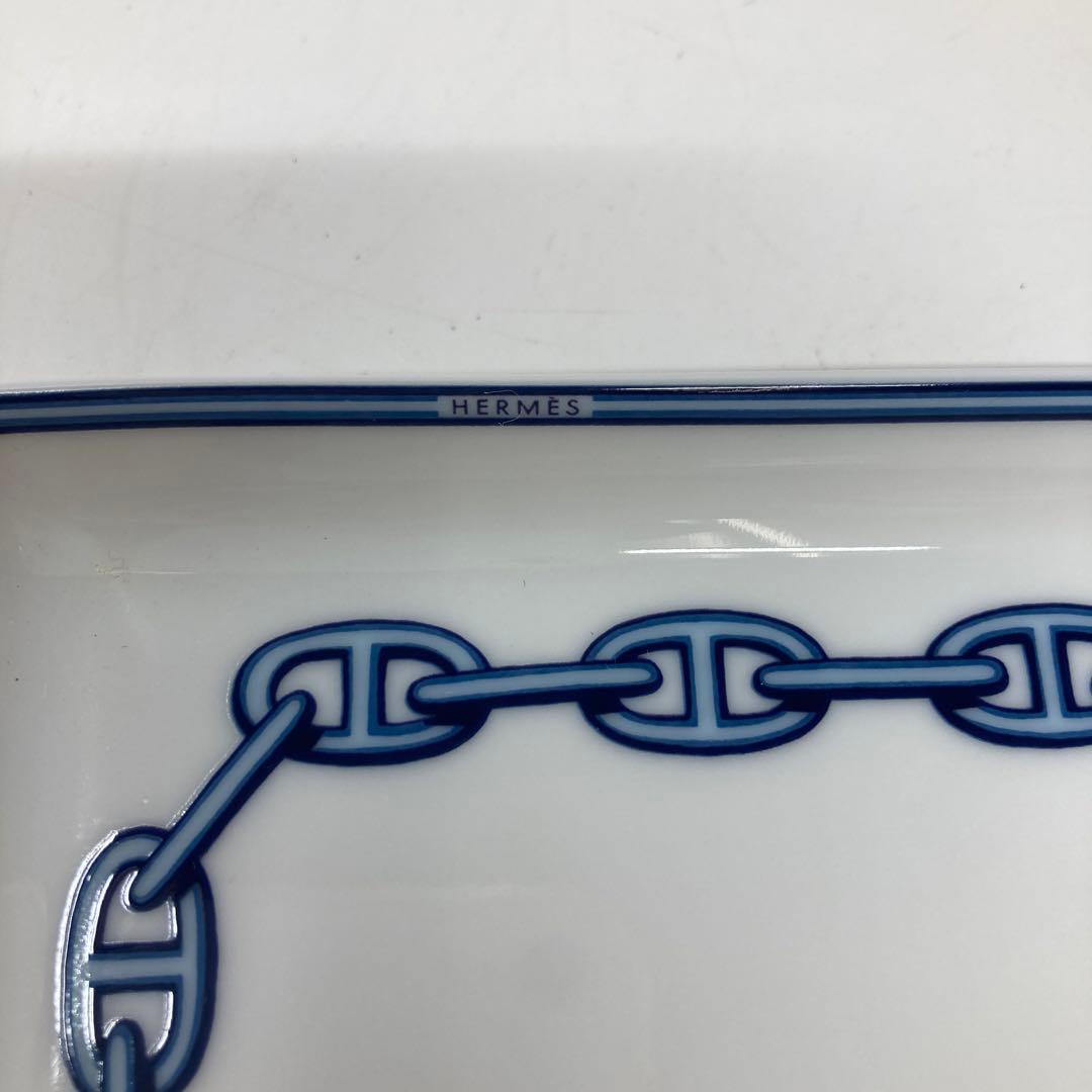 エルメス　シェーヌダンクル　スクエアプレート　箱付　タニチ横16cm 縦12cm