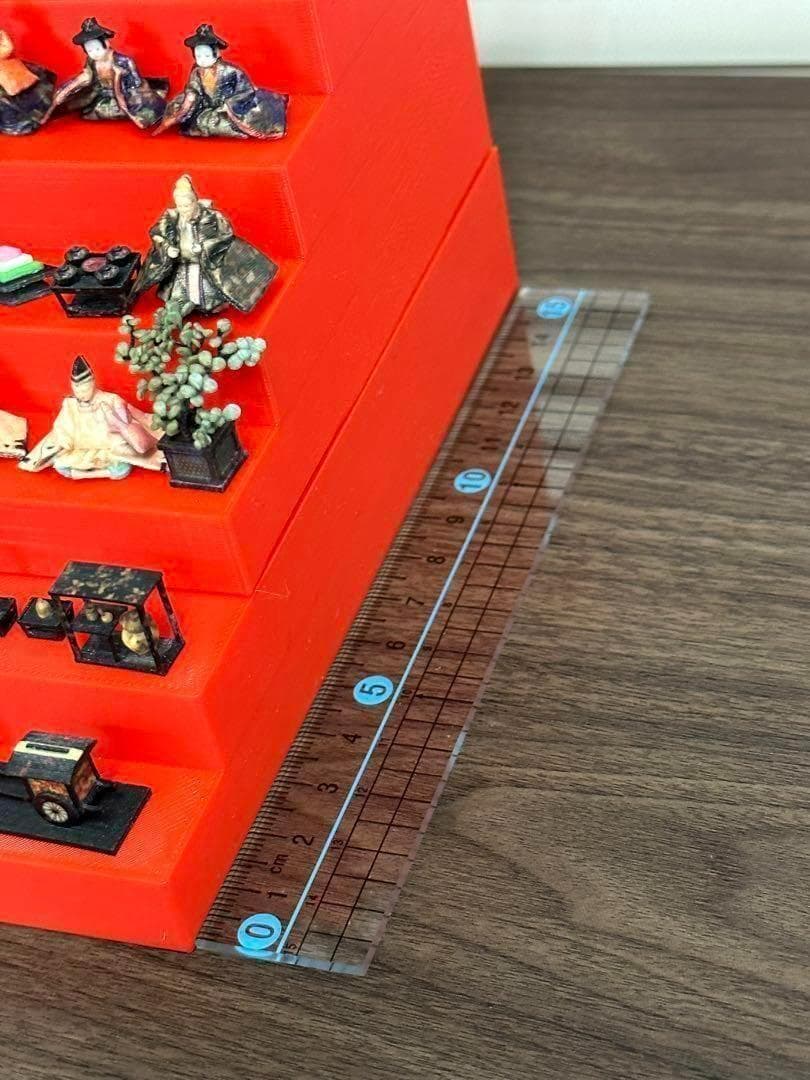 ミニチュア★ひな人形7段飾り★フィギュア★1/64★リーメントに★ドールハウスに