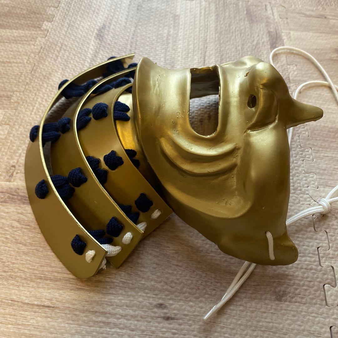 【着用可能】手作り面頬　武具　鎧兜　甲冑　等身大　半頬　　mempo mask