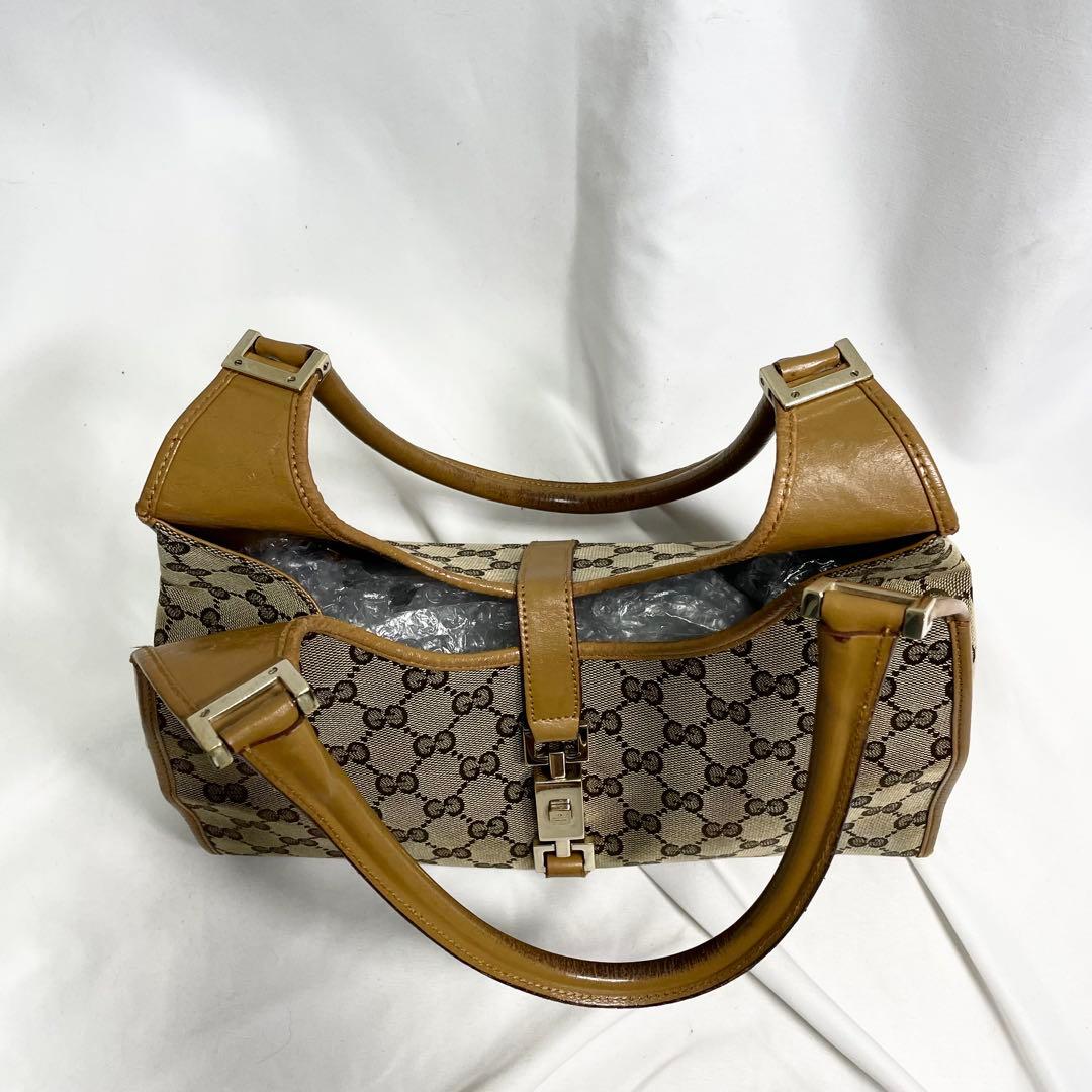 グッチ ジャッキー GGキャンバス ワンショルダーバッグ ムーン 金具 大容量