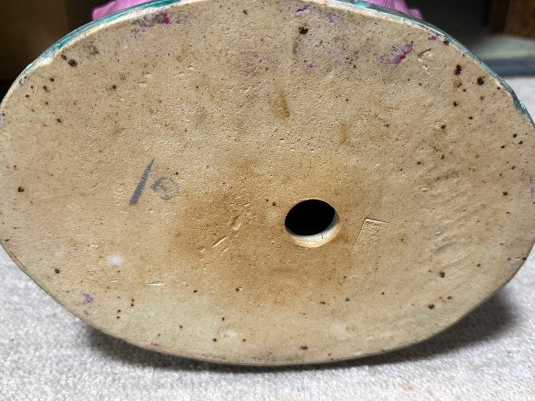 中国　景徳鎮1950年代製　浄瓶観音像　高さ約51.3cm 粉彩　送料込1218