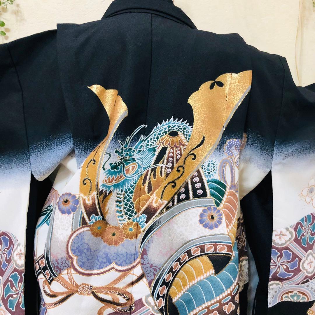 七五三 五歳‼️黒地系兜金彩煌びやか❤️完全フルセット‼️家から揃え無る無し