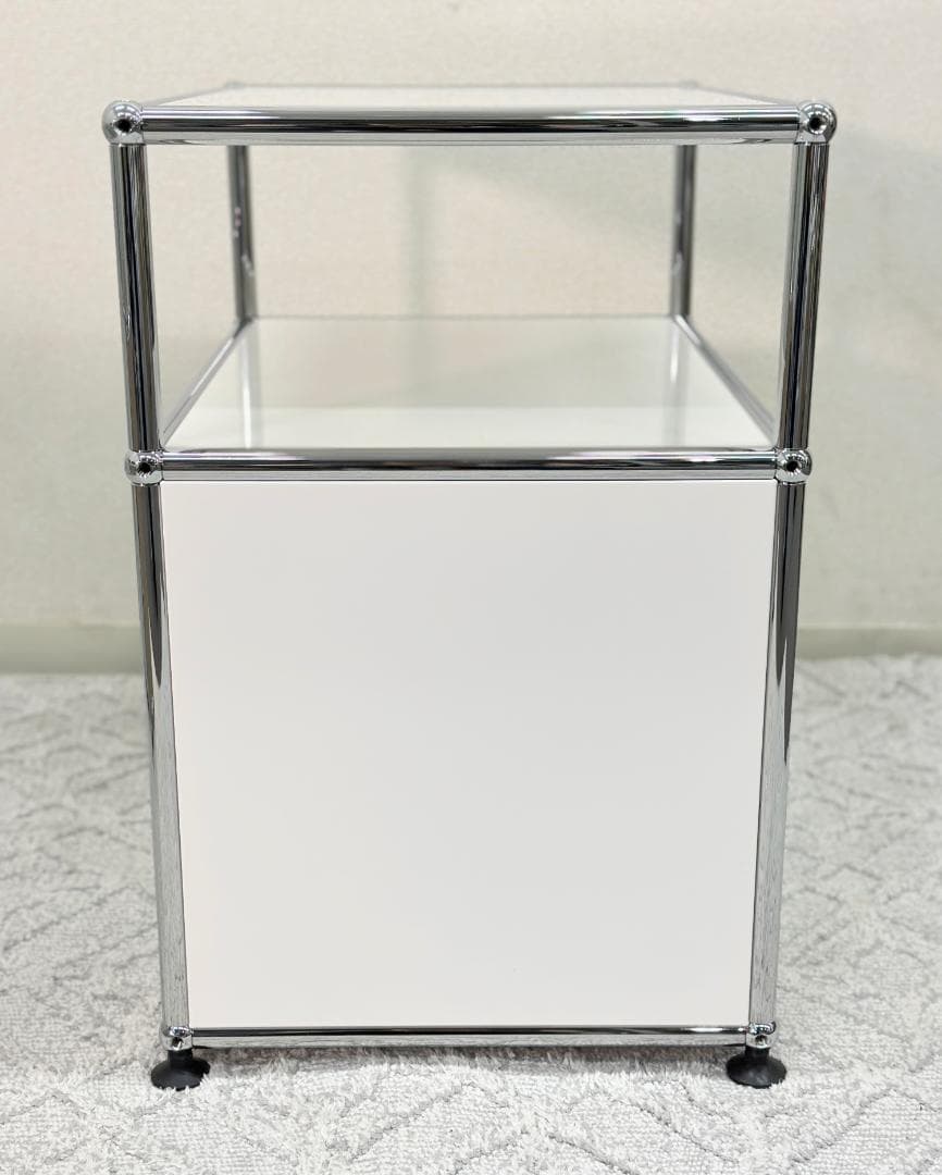 美品■USMハラー■ローボード　ミニキャビネット　1列2段　白　サイドテーブル