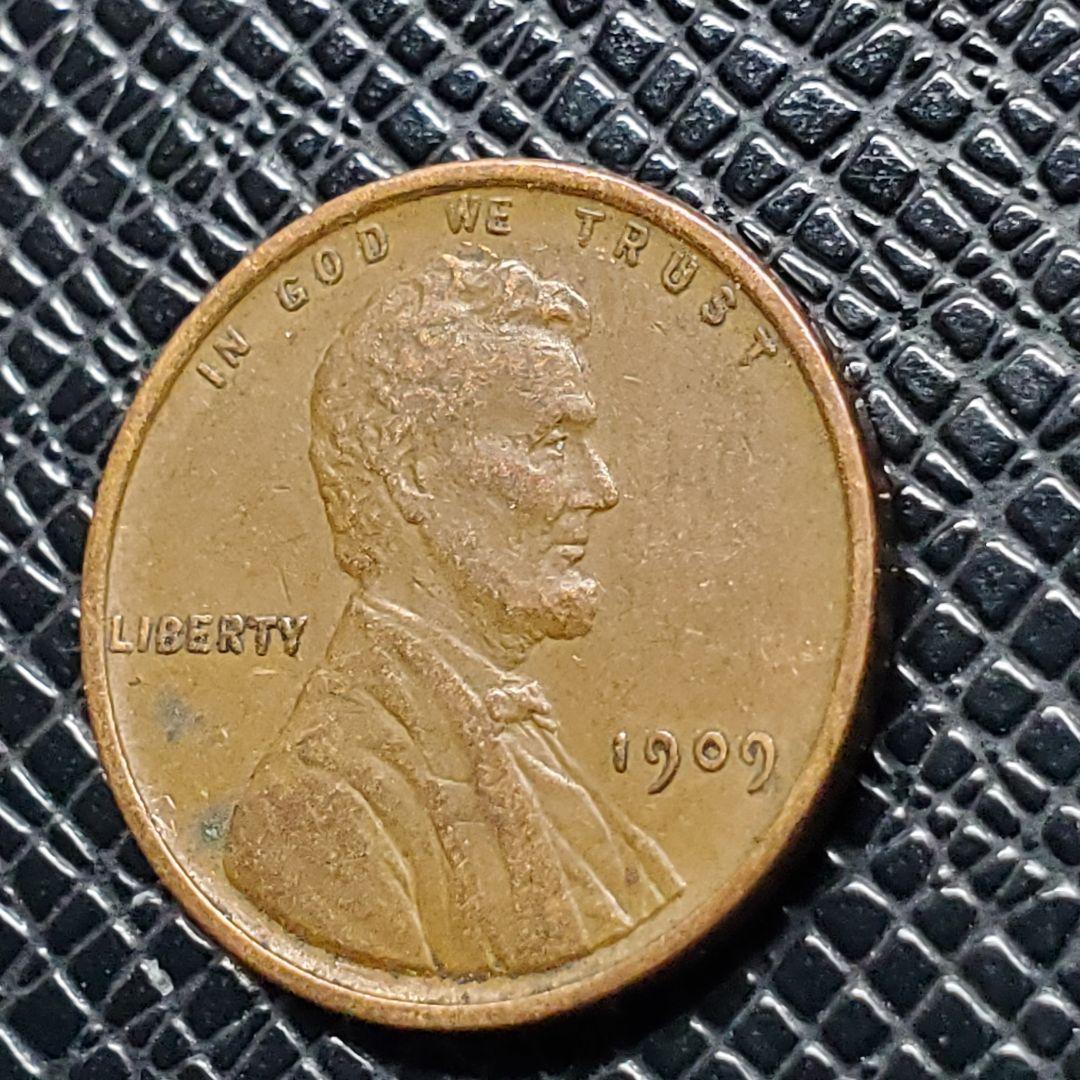 5424.　貴重　極美品　1909年　アメリカ　リンカーン　1セント 硬貨
