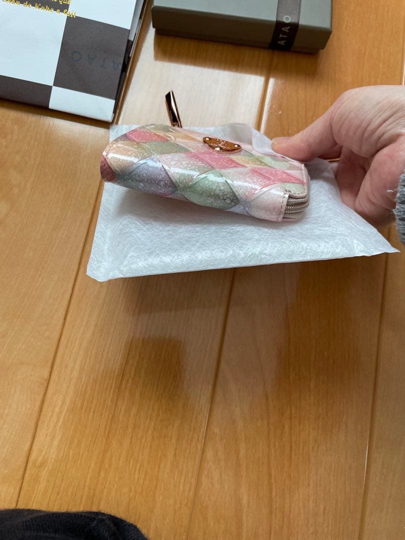 ATAO ミリモ　ブロックパーティー　 シャングリラピンク　折り財布
