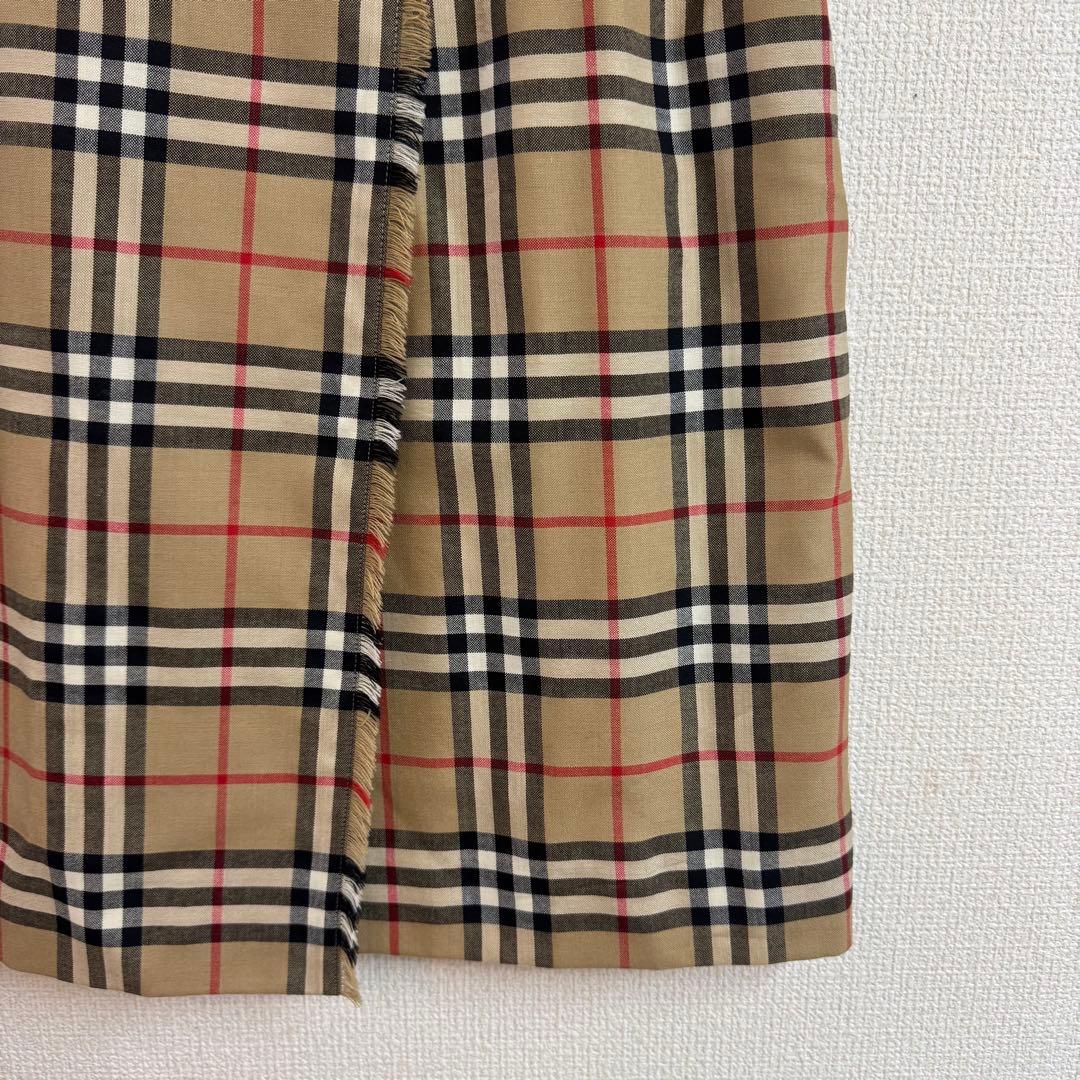 バーバリーロンドン ノバチェック フリンジ 巻きスカート ラップスカート 38