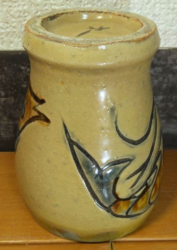 人間国宝 金城次郎 海老魚紋ゴブレット 栞 共箱 美品 やちむん 壷屋焼