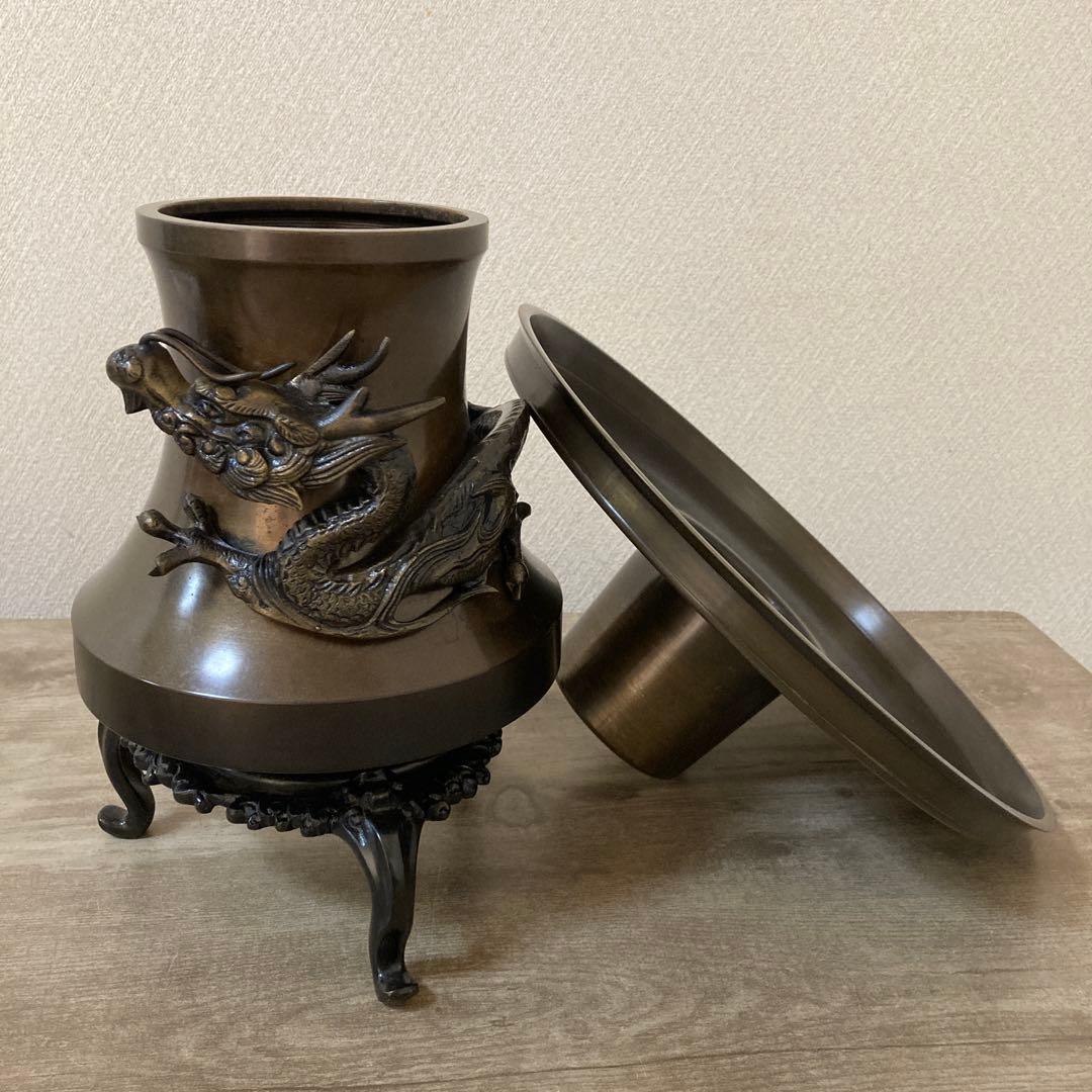 高岡銅器　薄端　中光　花器　茶道具〈検 池坊　華道　いけ花