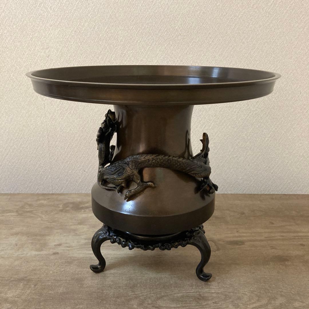 高岡銅器　薄端　中光　花器　茶道具〈検 池坊　華道　いけ花