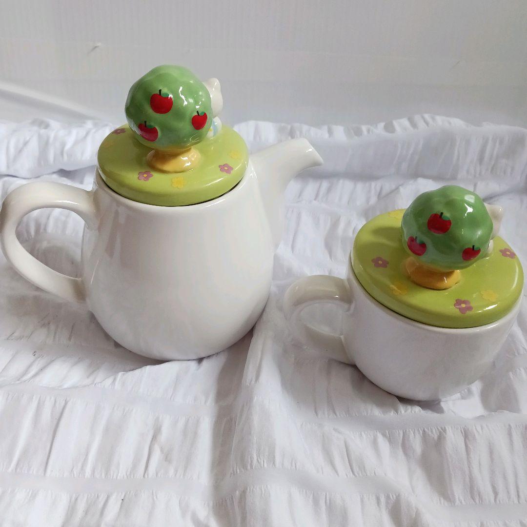 【2点セット】HELLO KITTY　ハローキティ　急須　コップ　レトロ　レア