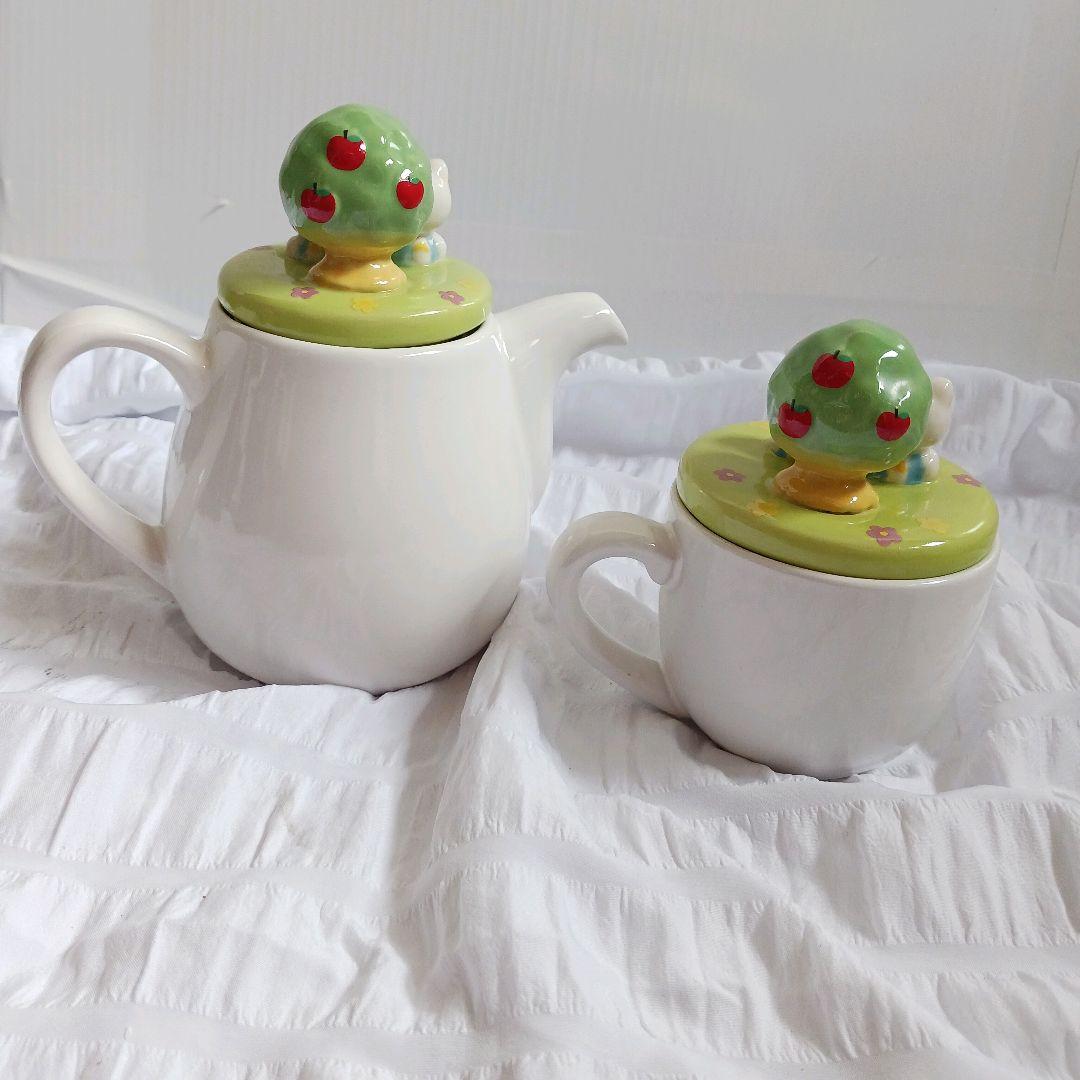 【2点セット】HELLO KITTY　ハローキティ　急須　コップ　レトロ　レア