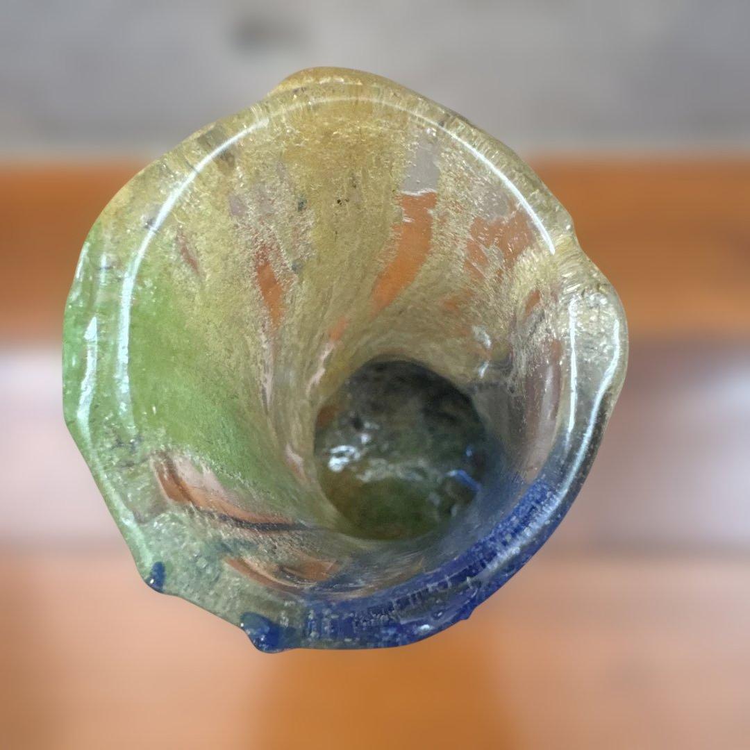 稲嶺盛吉.宙吹ガラス.花瓶.琉球ガラス.大きめ