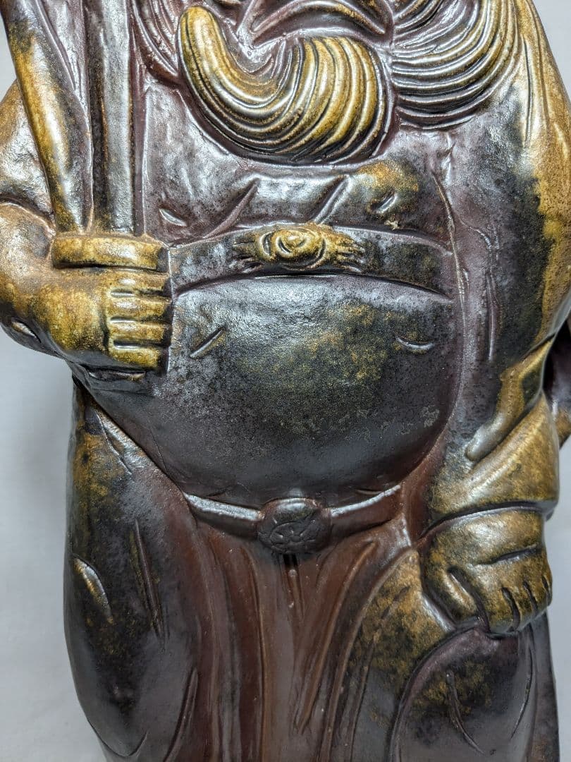 備前焼 鐘馗像 置物 縁起物 魔除け 厄除け 神仏 陶像 細工物 インテリア