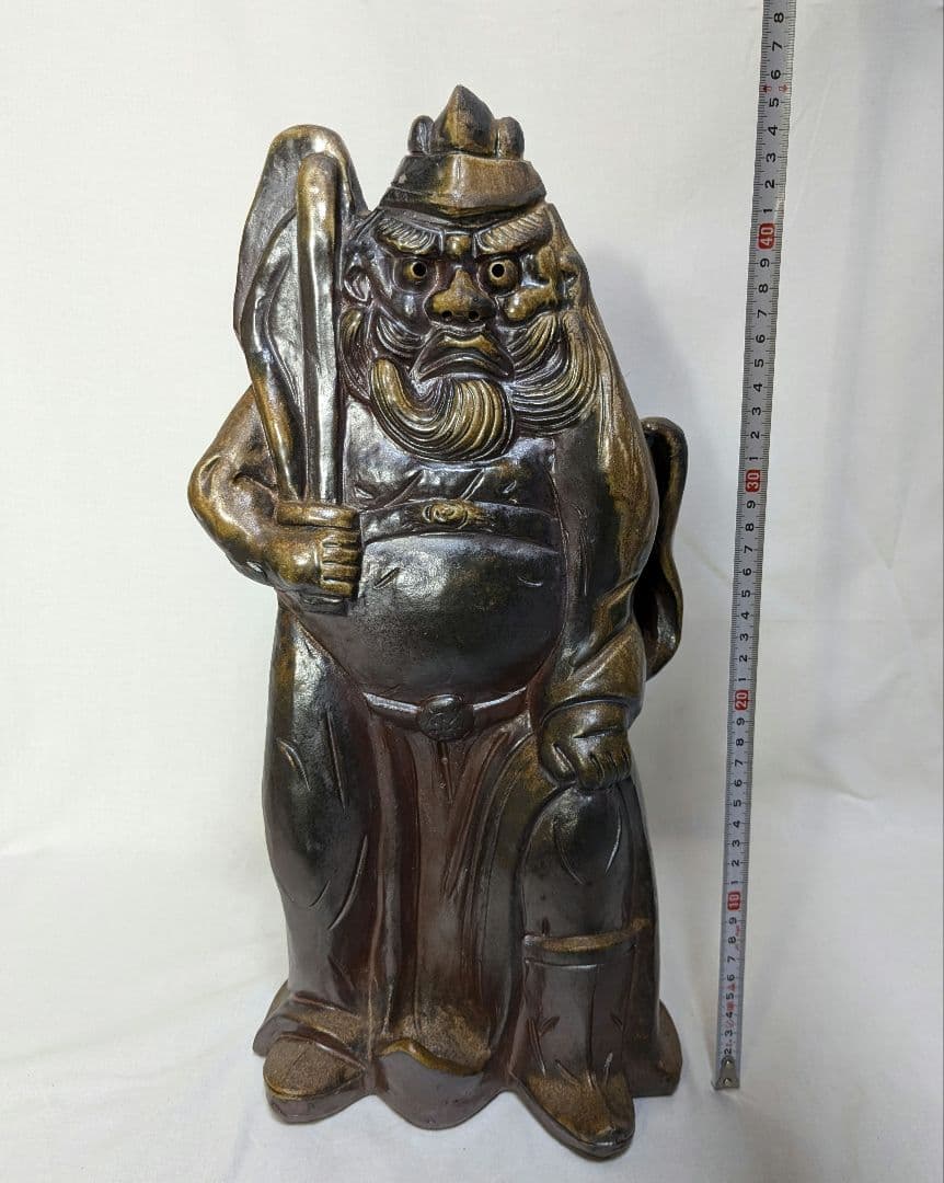 備前焼 鐘馗像 置物 縁起物 魔除け 厄除け 神仏 陶像 細工物 インテリア