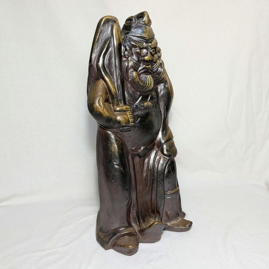 備前焼 鐘馗像 置物 縁起物 魔除け 厄除け 神仏 陶像 細工物 インテリア