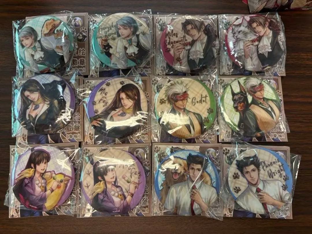 逆転裁判　海外限定　動物　缶バッジbox