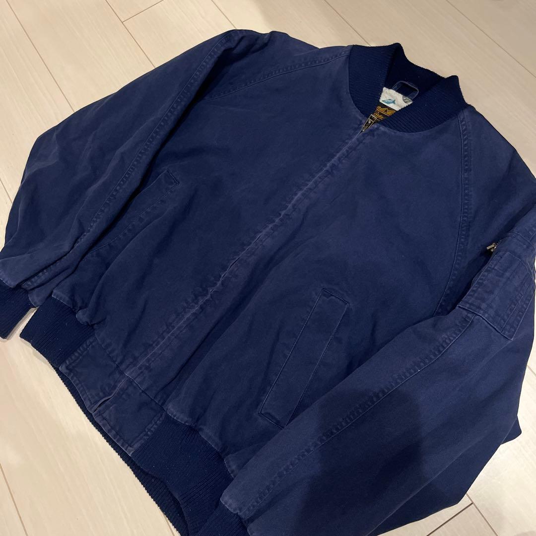 Eddie Bauer ボンバージャケット M ネイビー