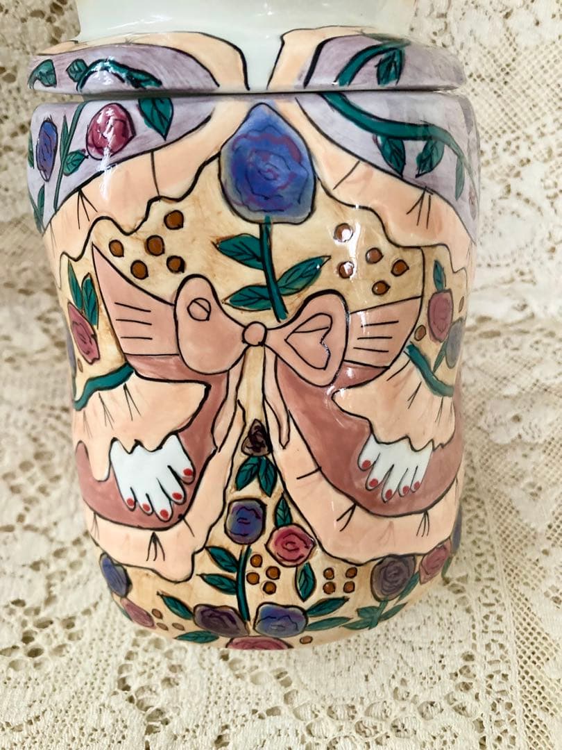 最終価格　貴重ヴィンテージ　米Susan paley 可愛い♪陶器クッキージャー