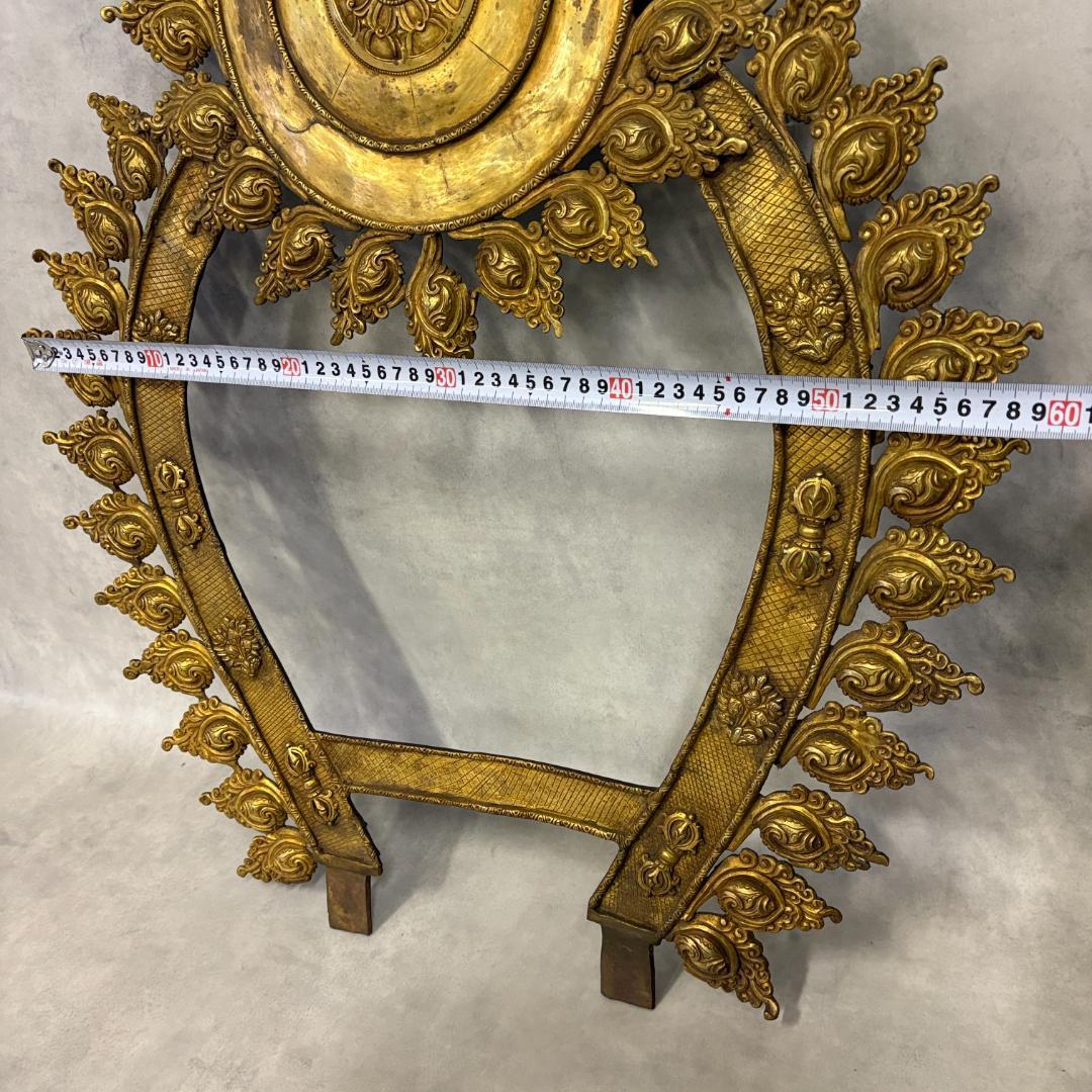 アーチ型光背フレーム／仏像・宗教像用 背面装飾 金属製