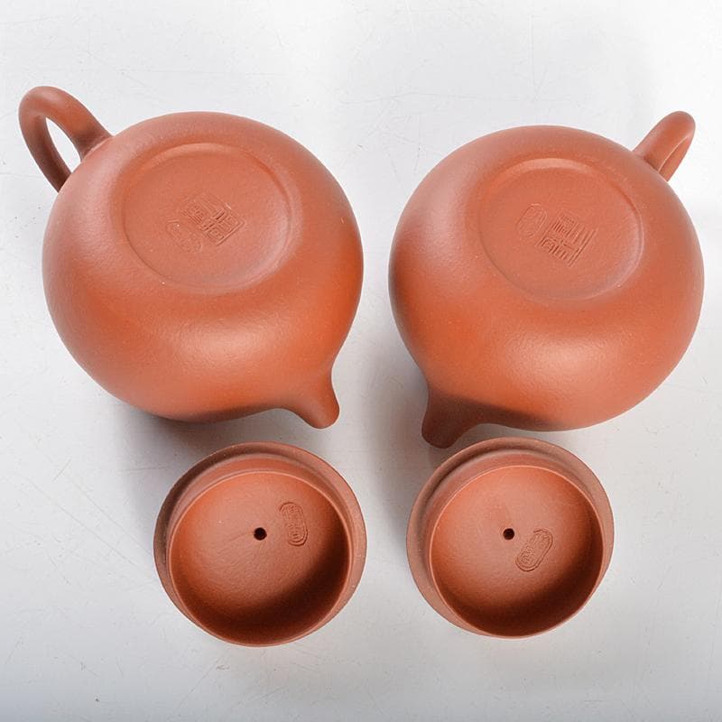 中国　紫砂　朱泥　急須　茶壷　一對　在銘　M　R5658