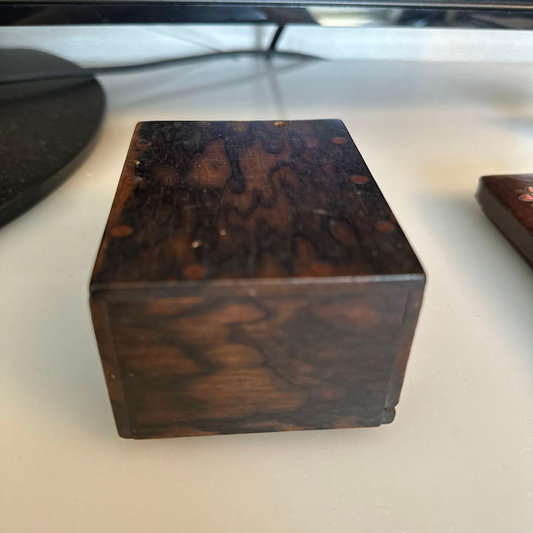 黑柿木，安藤七宝，七宝焼，骨董，インテリア，小物いり，煙草箱，宝石箱