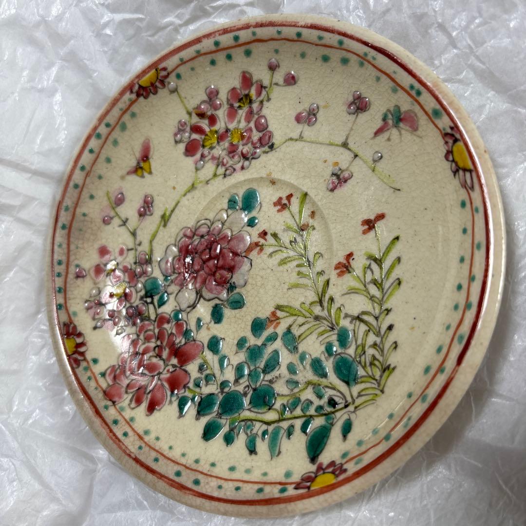 薩摩焼　銘あり　里帰り品　手描き　カップ＆ソーサー　希少　アンティーク