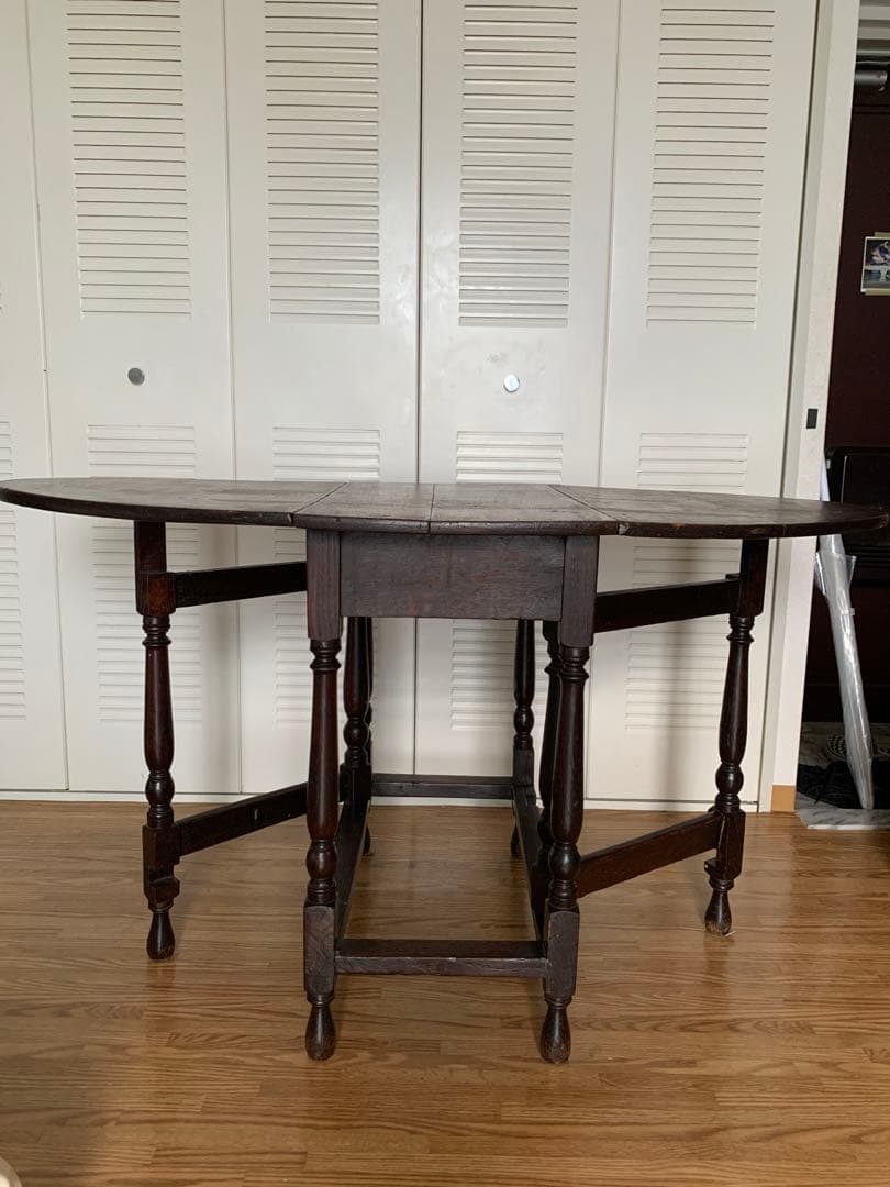 【hiro 様 購入用】アンティーク木製ゲートレッグテーブル/ダイニング机