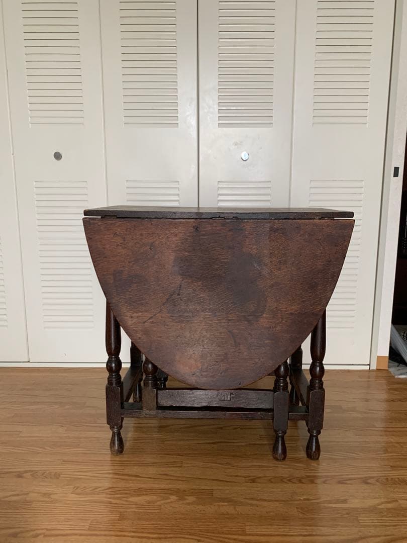 【hiro 様 購入用】アンティーク木製ゲートレッグテーブル/ダイニング机