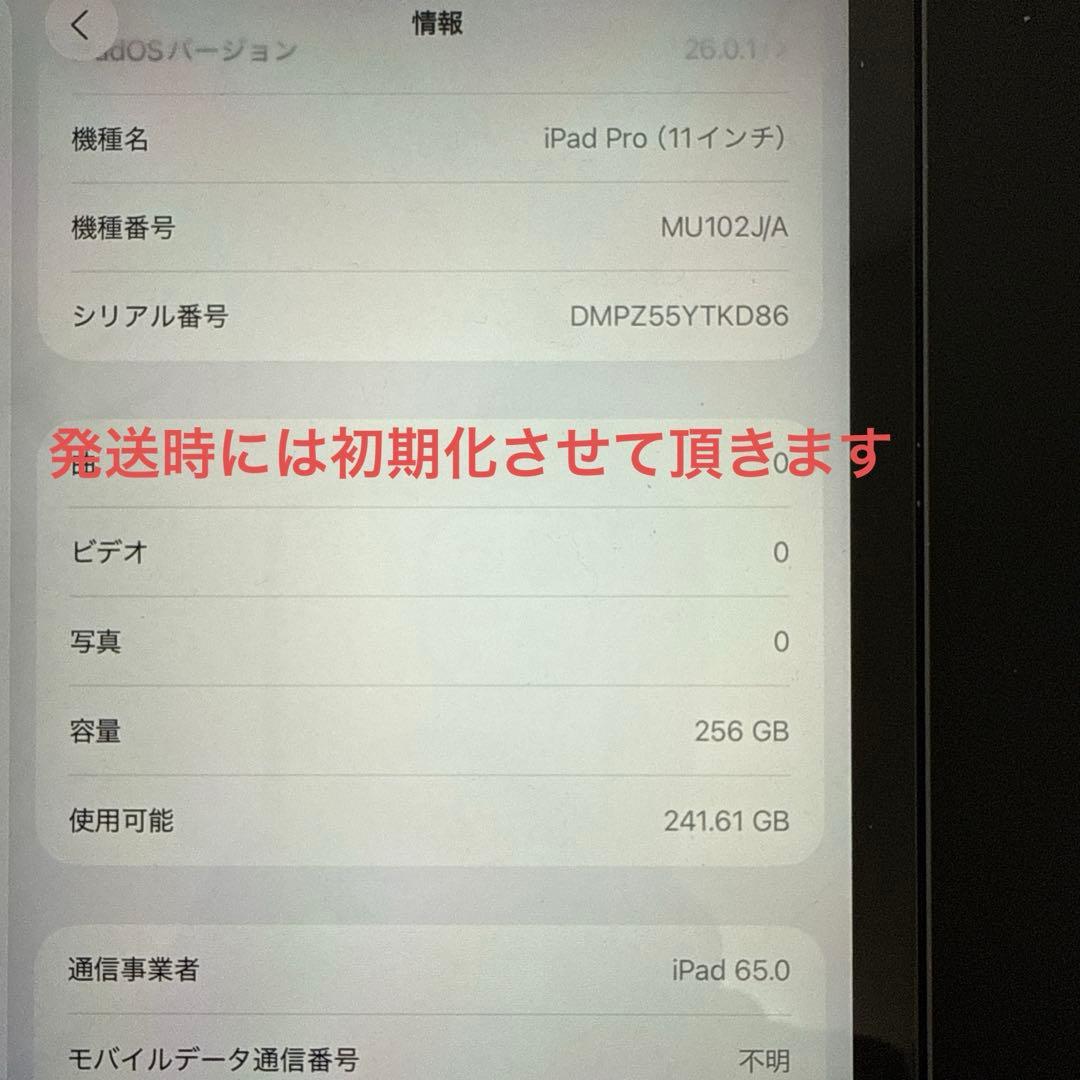 iPad Pro 11 第1世代 256GB Wi-Fi + Cellular