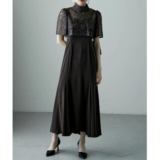 etoll. L 大きいサイズ 3wayレースボレロ&マーメイドキャミドレス