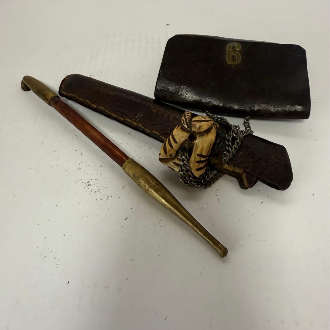 根付　 喫煙具　キセル　煙草入れ　アンティーク　送料込み